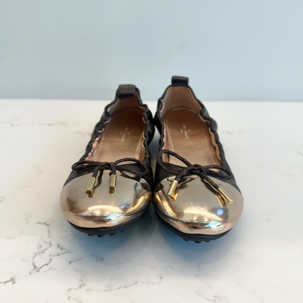 Louis Vuitton Rose Gold and Black Women's Ballet Flats